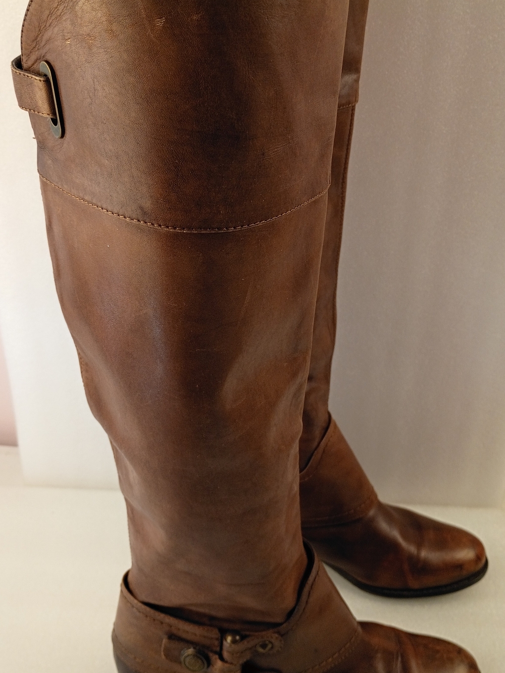 Artur Chiang Women’s Brown Leather Knee High Riding Boots Size 8 Side Zip... - Picture 4 of 9